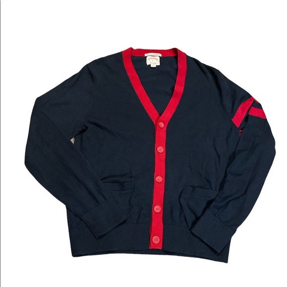 Brooks Brothers Other - Brooks Brothers Cardigan Cotton Cashmere Navy Blue and Red Size Largr